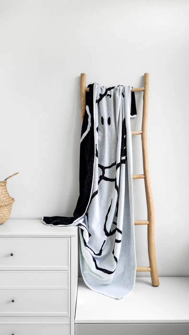 Vossen Strandtuch Snoopy Beach black/white 180 x 100 cm