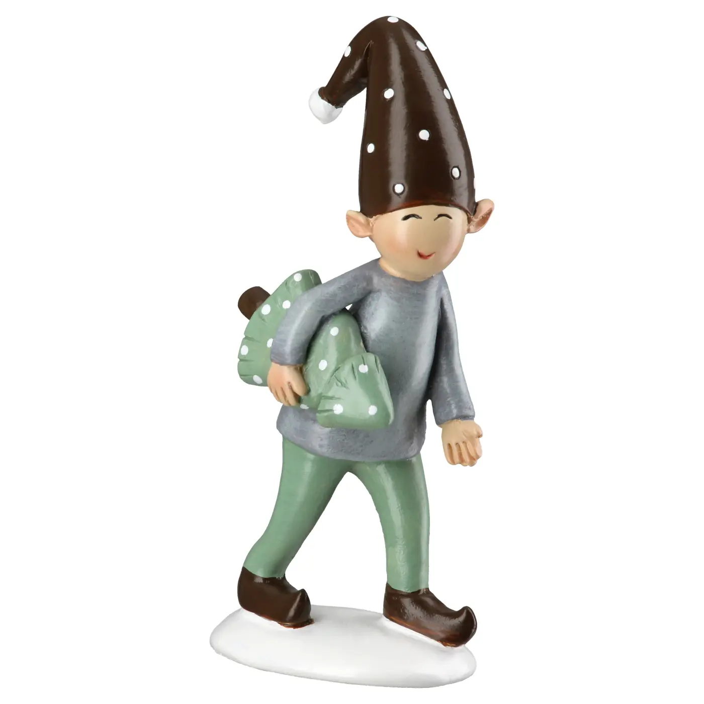 Gilde Figur (klein) Nils braun, grün L 3 x B 6 x H 8.5 cm