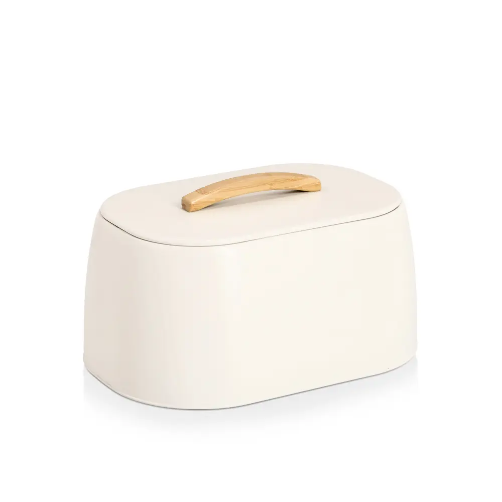 Zeller Brotkasten Metall/Gummibaum creme