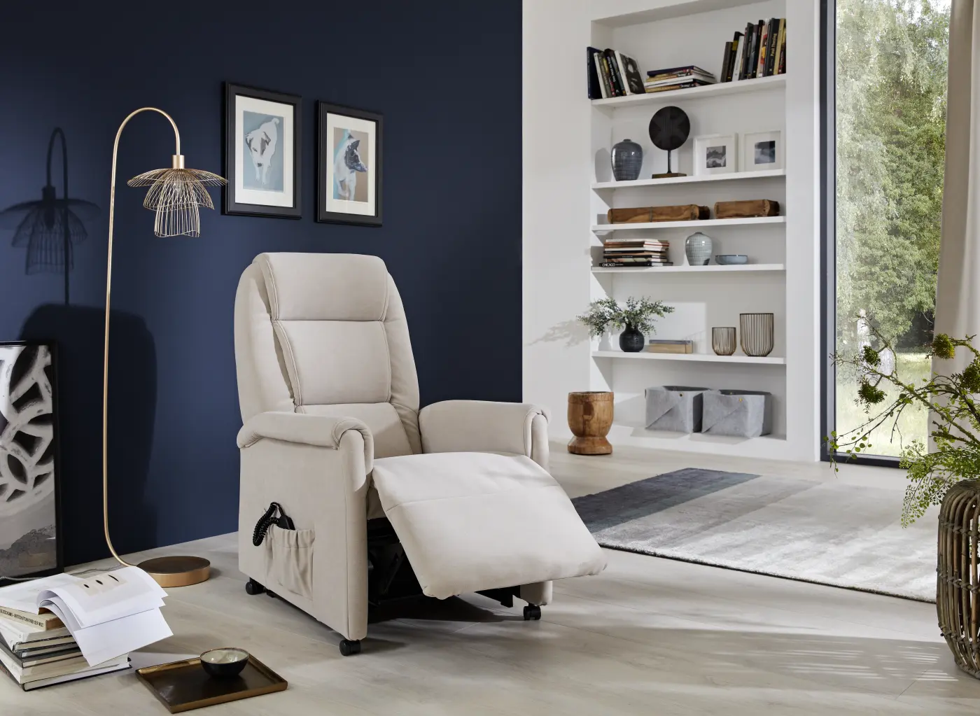 Himolla  Fernsehsessel Quartett Serie 9773 Monte Granit 1 motorisch + Aufstehhilfe