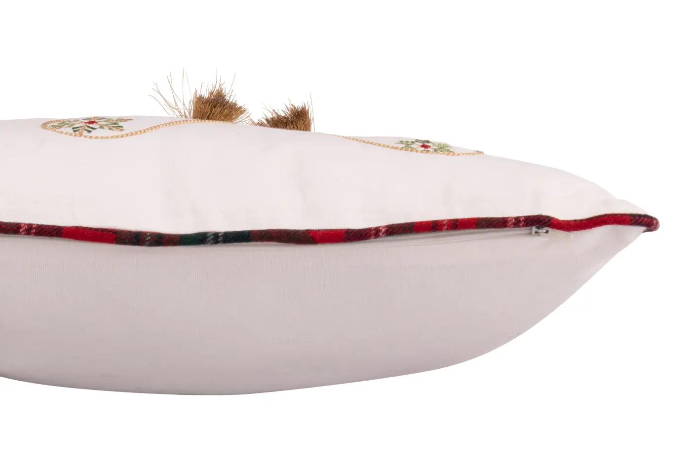 Jolipa Kissen Weihnachtssocken weiß/bung  45x30x15cm