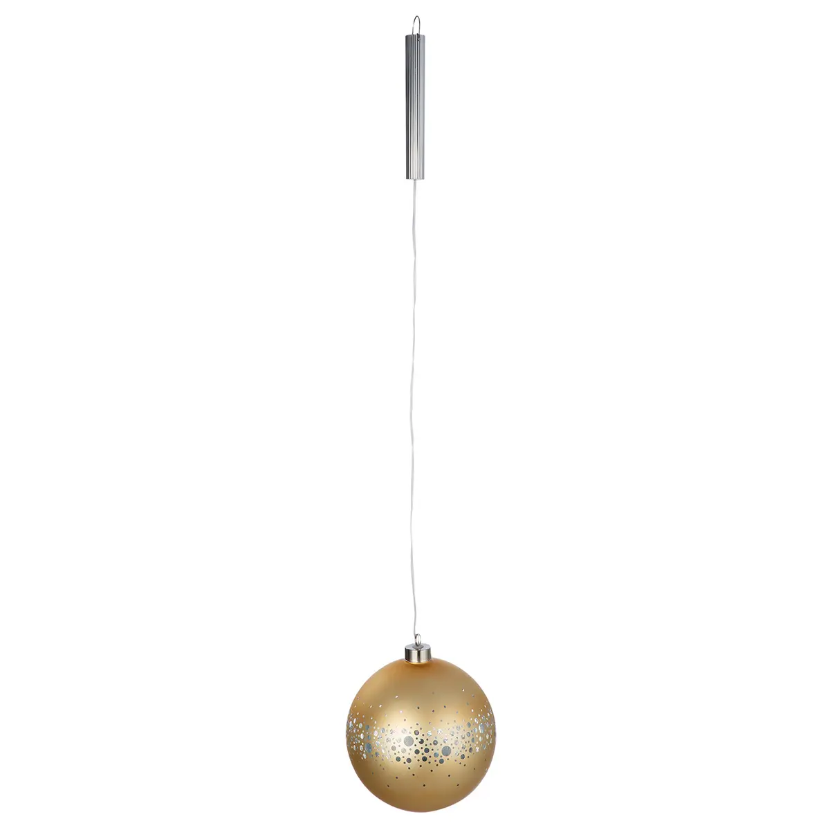 Gilde Handwerk LED-Hängekugel Fiora Glas goldfarben 76.5 cm