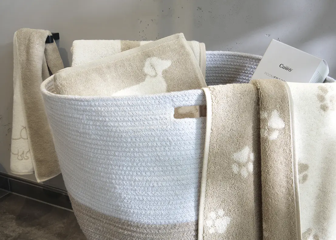 Cawö Duschtuch We love Dogs natur/beige 80/150 cm