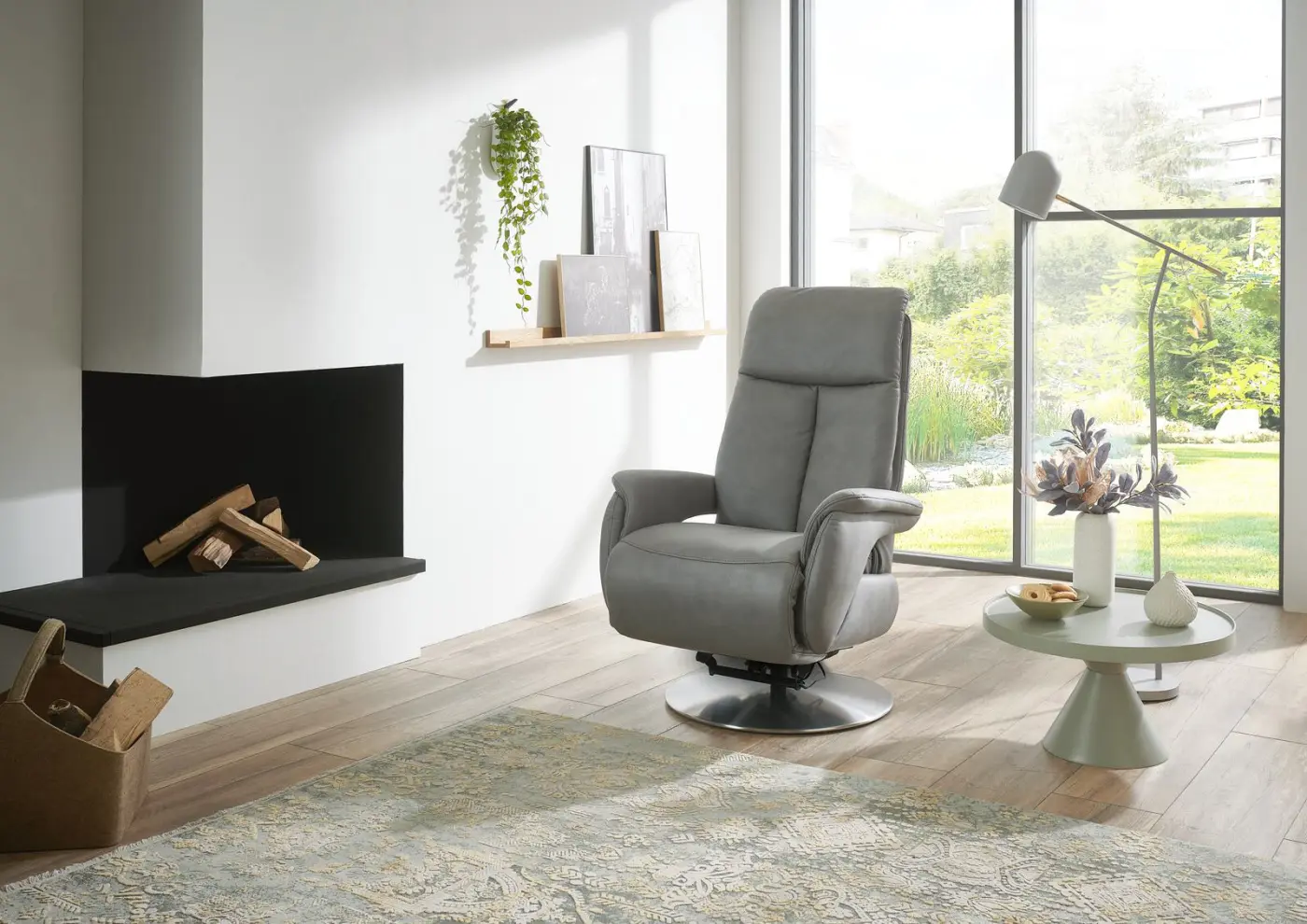 Polsteria  Fernsehsessel Relaxa Feeling Design Lazyline manuell verstellbar Kevin grey 
