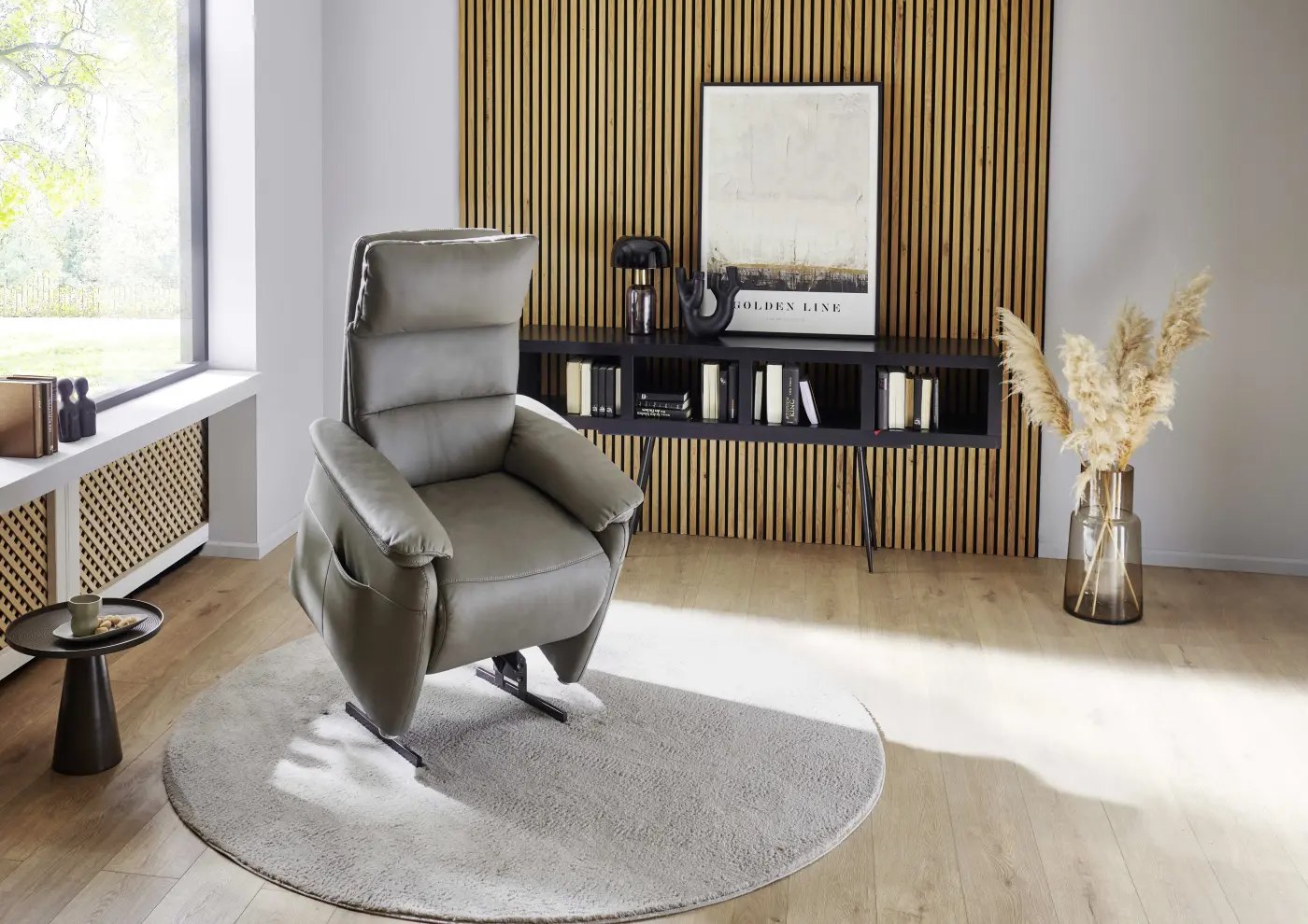 Polsteria Fernsehsessel Timeless 2.0 Comfort RelaXX 3motorisch/Herz-Waage mit Aufstehhilfe  Evita smoke