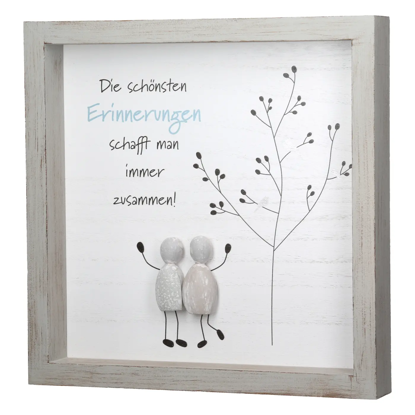 Gilde Steinbild quadratisch grau 25 cm MDF