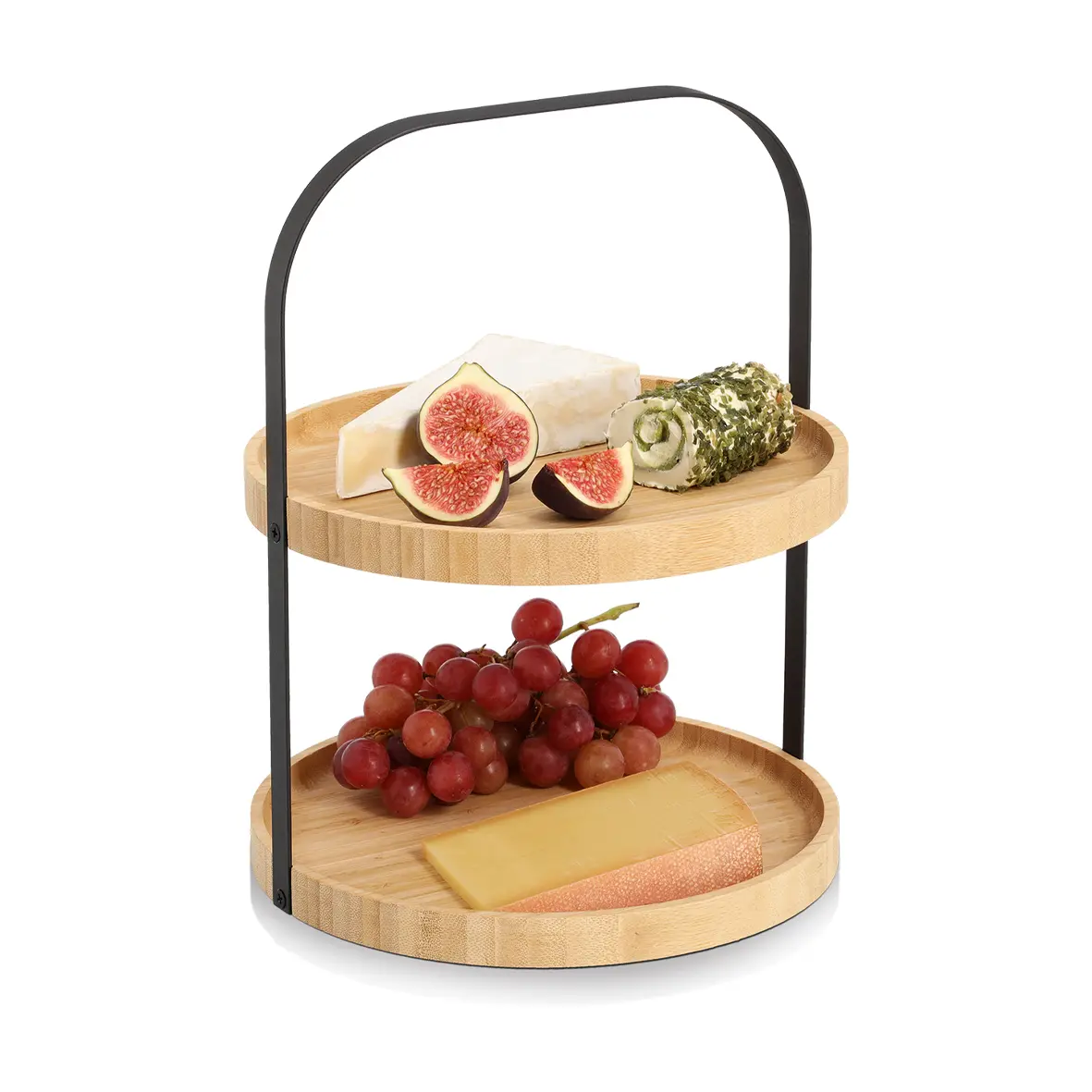 Zeller Etagere Bambus/Metall schwarz