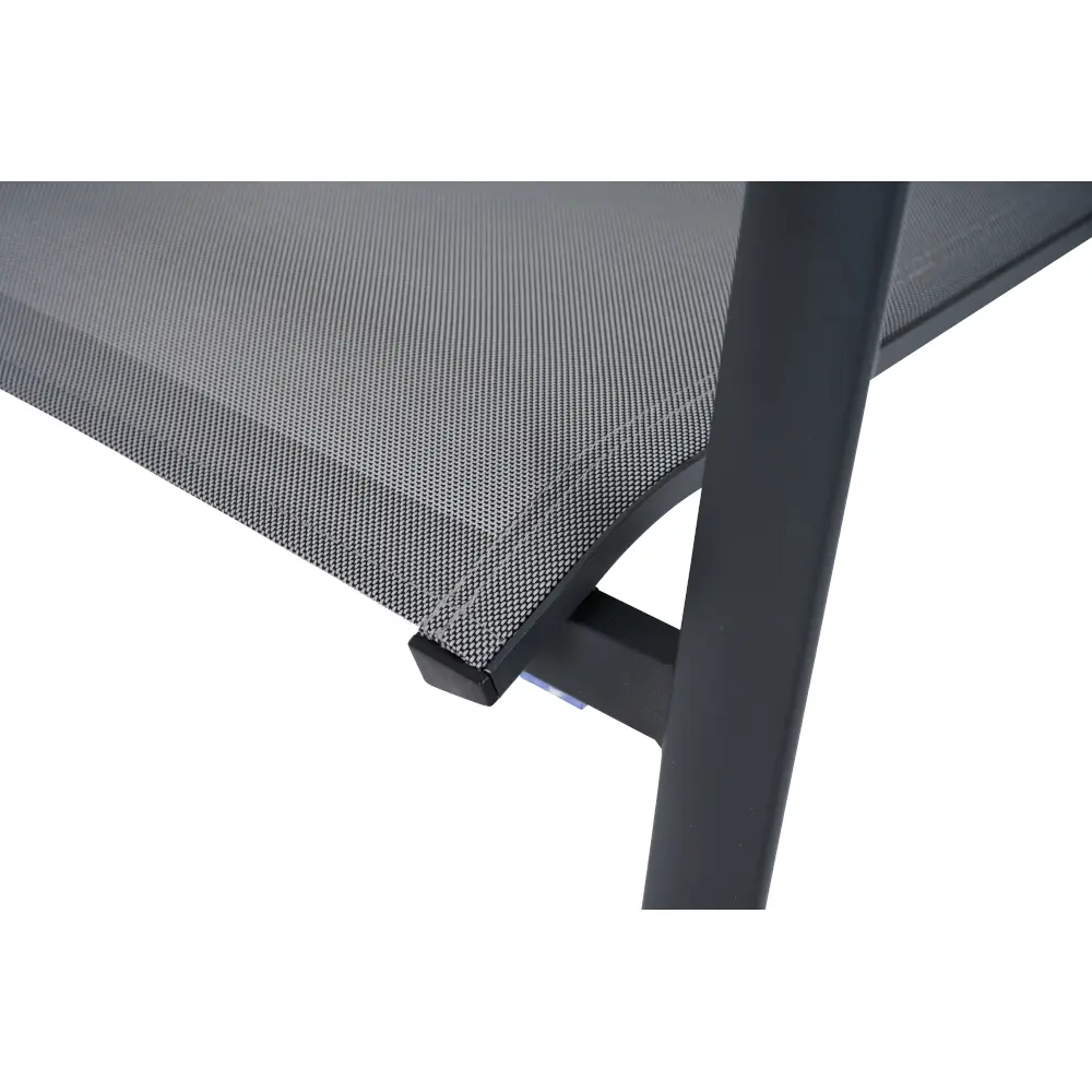 Siena Garden Dining Sessel Velia schwarz/grau mit Teakeinleger