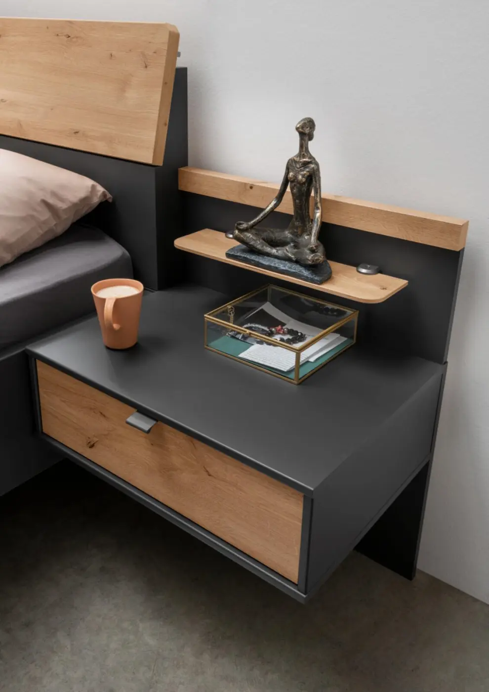Wiemann  Komplettschlafzimmer  Alabama Graphit/Eiche Bianco Dekor 