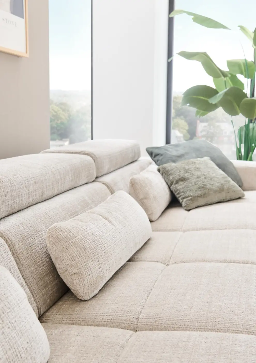 Megapol Wohnlandschaft VS-MP1215 mit Funktion creme grau ca. 319 x 195 cm