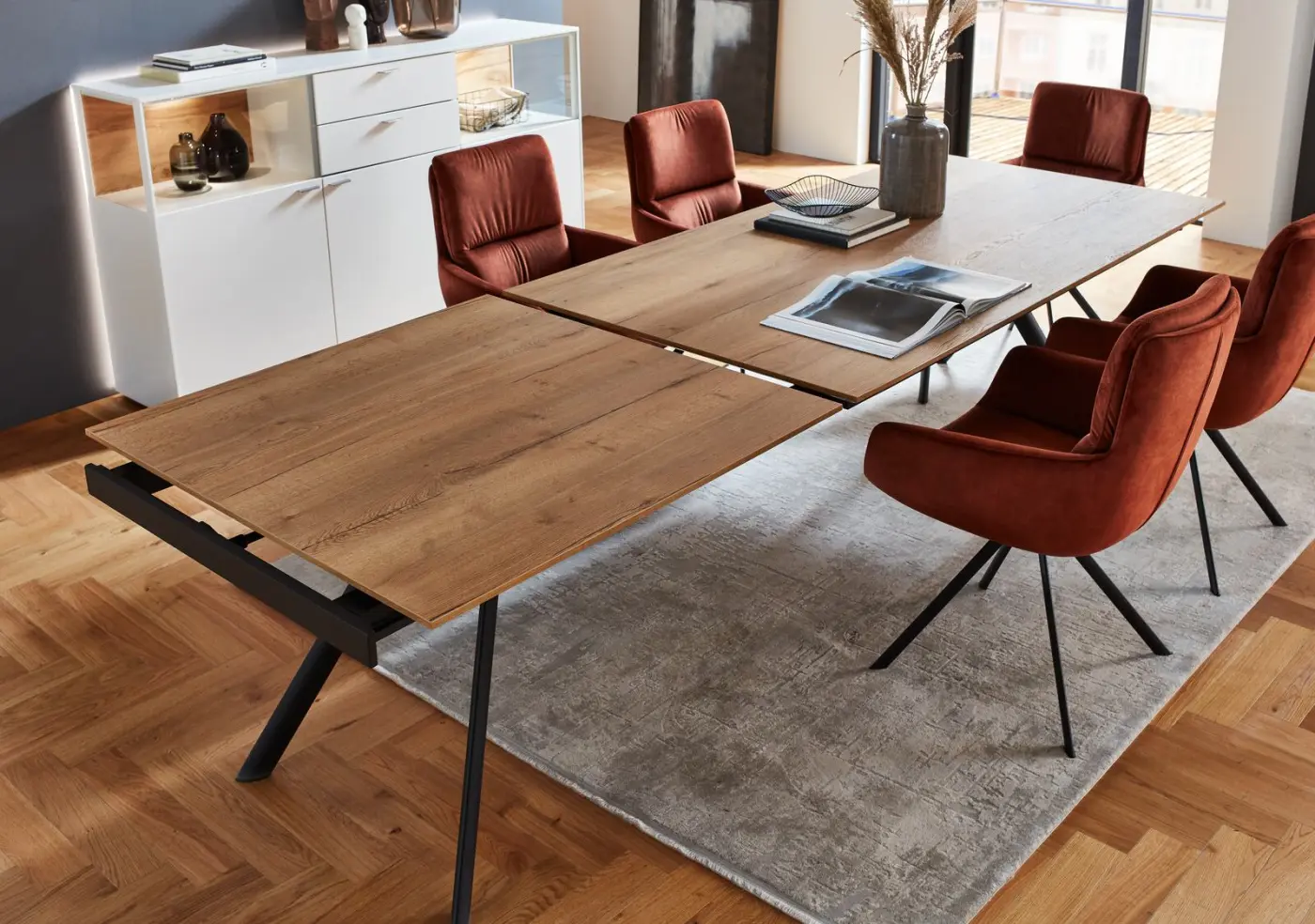 Venjakob Esstisch mit Auszug  ET V39 Halifax Eiche goldbraun  L/B/H: 190 (290) x 100 x 75cm