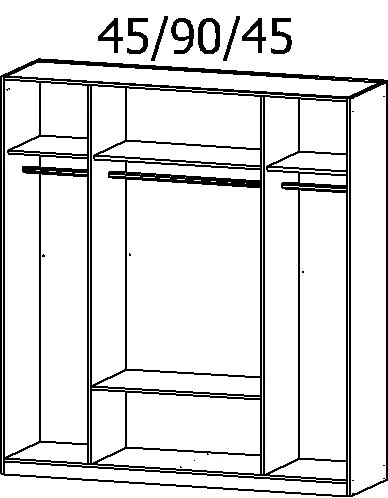 Rauch Drehtürenschrank 4trg. StyleUp Artisan Eiche/grau metallic 