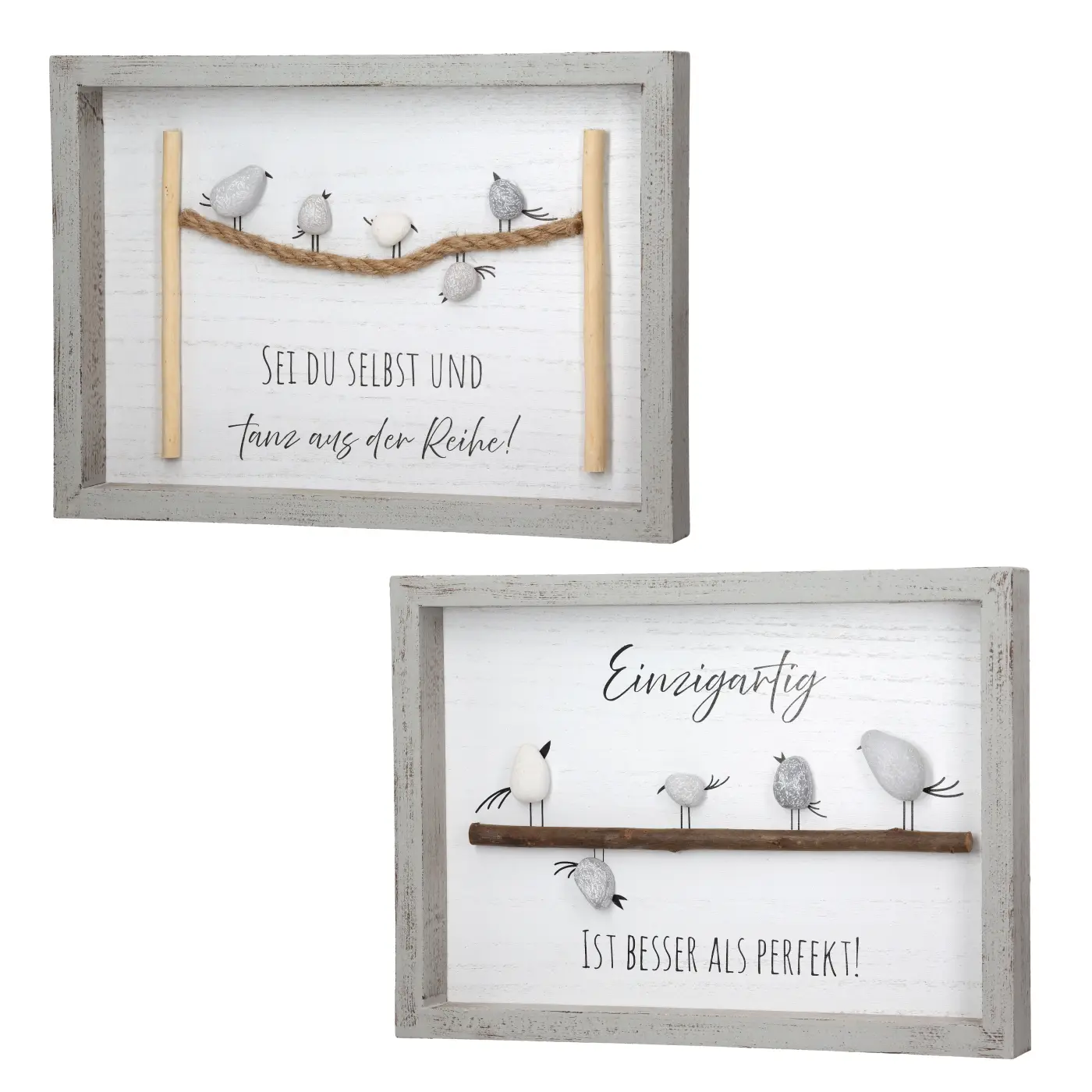 Gilde Steinbild quadratisch grau 24 cm MDF