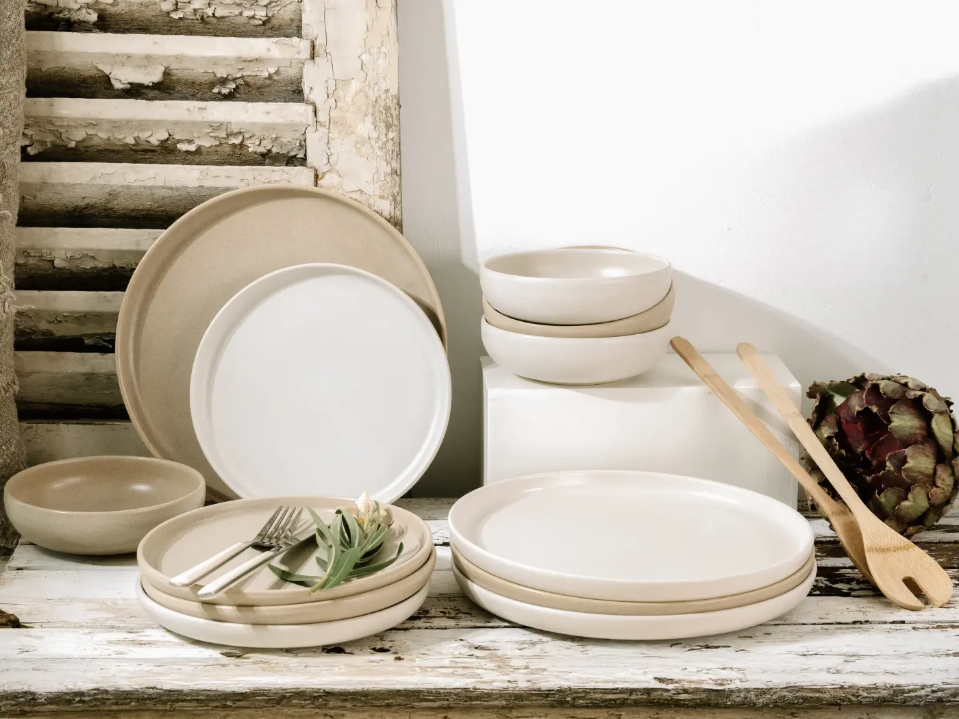 CreaTable Tellerset 12-tlg Uno Toscana beige creme