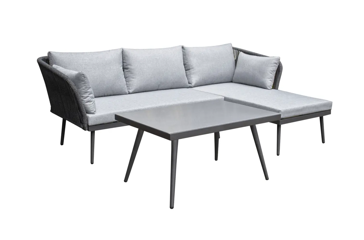 LC Garden Loungegruppe mit Tisch Serie Sunera anthrazit/hellgrau