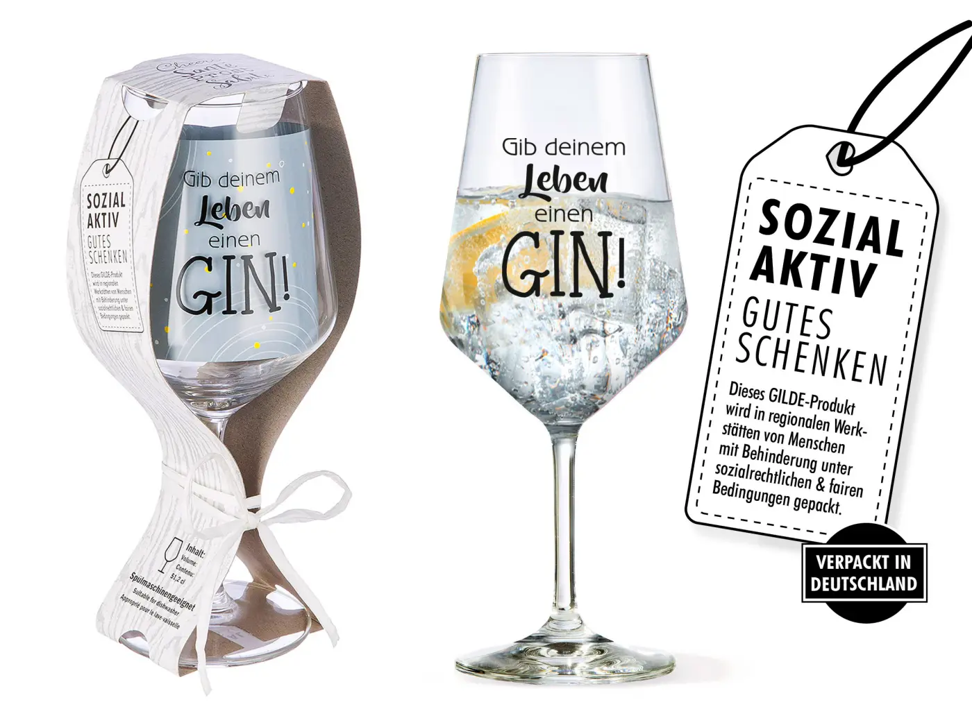 Gilde Weinglas "Gib deinem Leben einen Gin"
