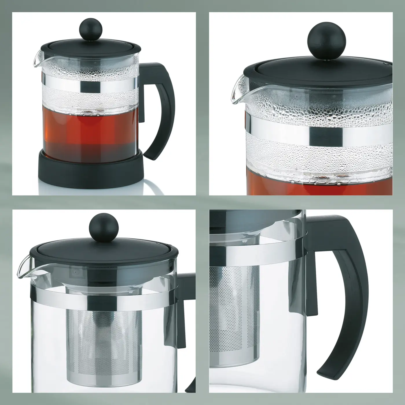 Kela Teekanne Auron schwarz/transparent 1 l