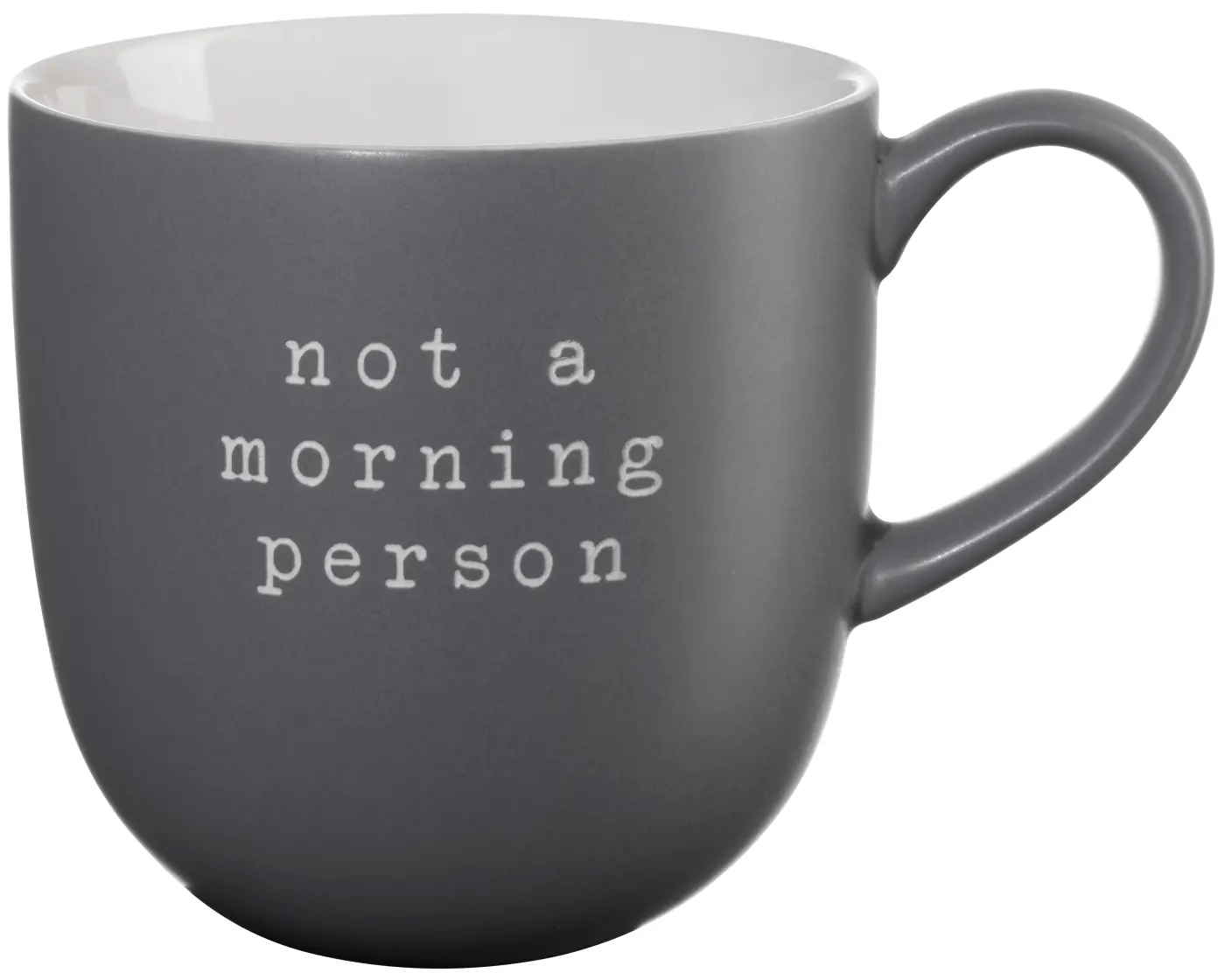 ASA Henkelbecher hey! not a morning person grau 0,35 l