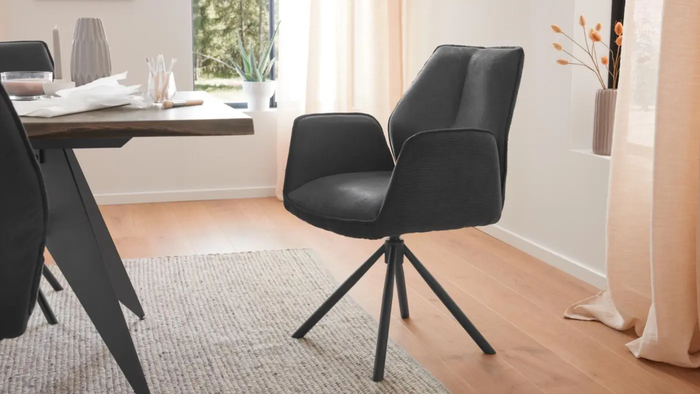 Interliving Armlehpolsternstuhl  IL5116 drehbar Schwarz