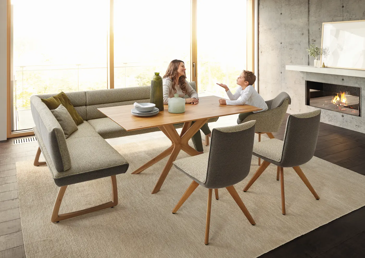Koinor Eckbank DINING-SYSTEM grün ca. 162 x 237cm
