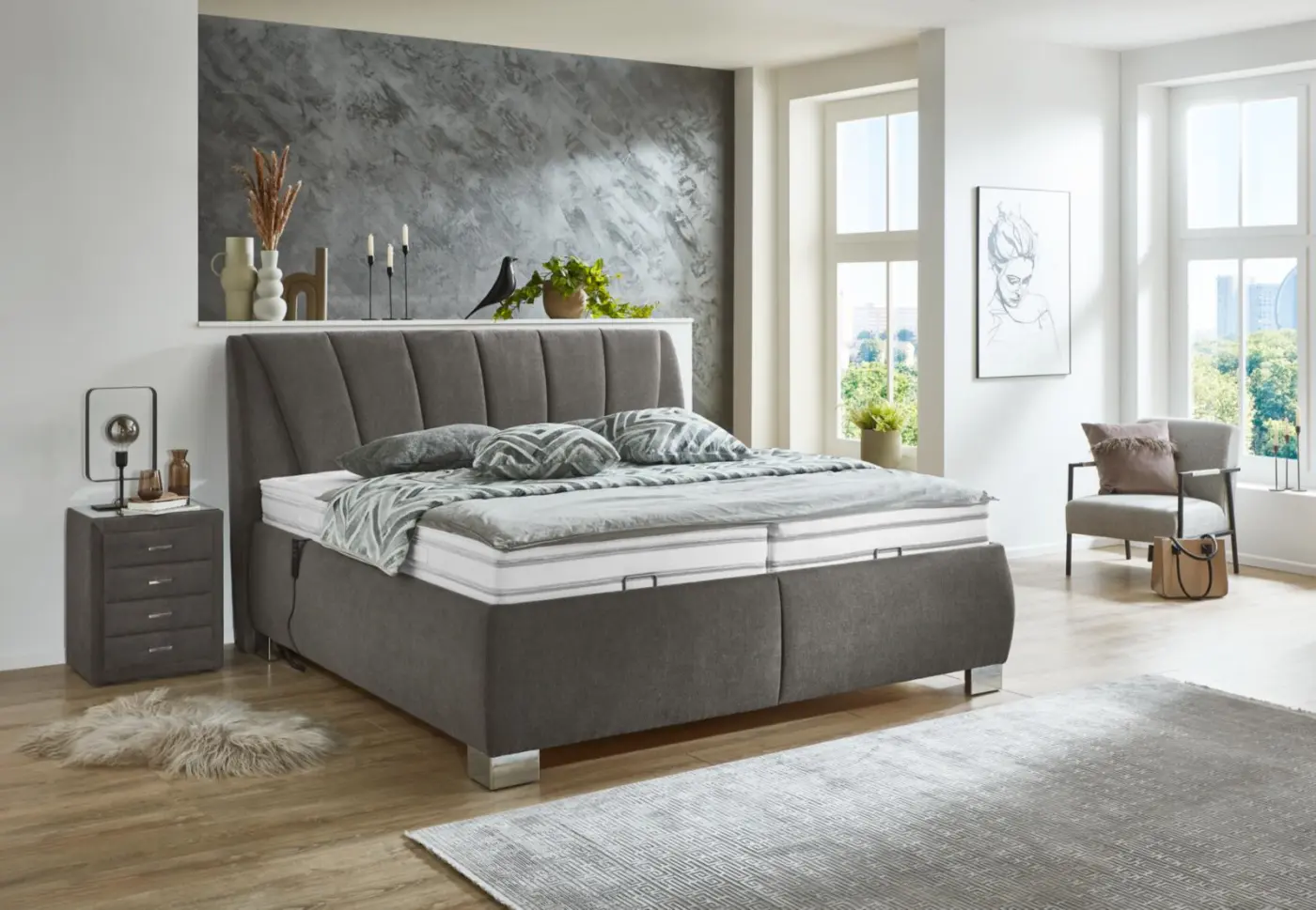Oschmann  Polsterbett 523155 - OC-PB23155 anthrazit LF ca. 200 x 200 cm