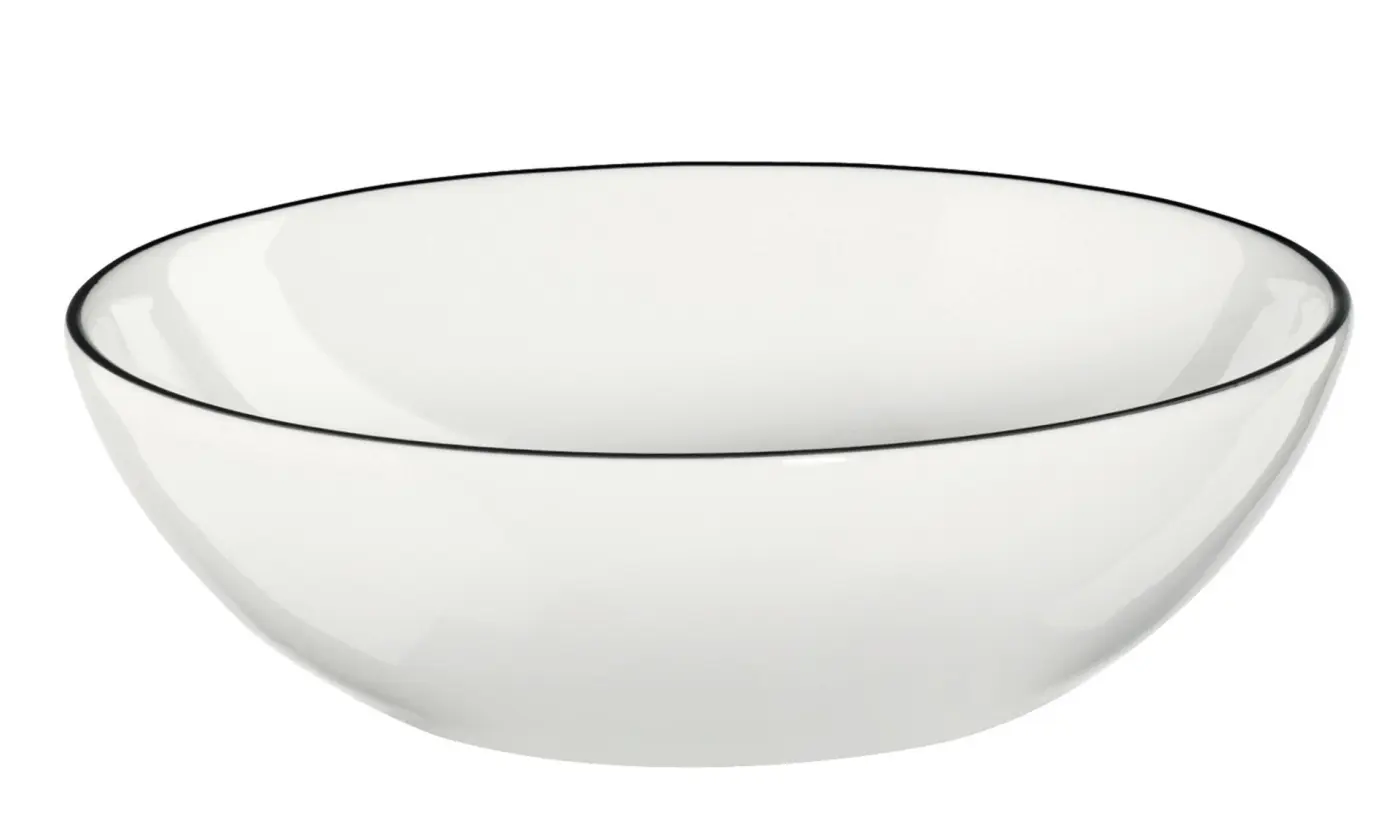 ASA Schale ligne noire weiß glänzend D. 15,5 cm, H. 5 cm, 0,4 l.