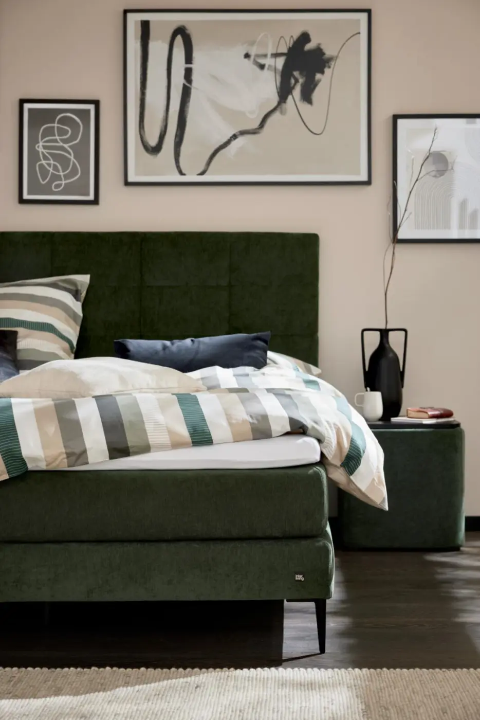Interliving Boxspringbett Serie  1425 grün LF 180 x 200 cm