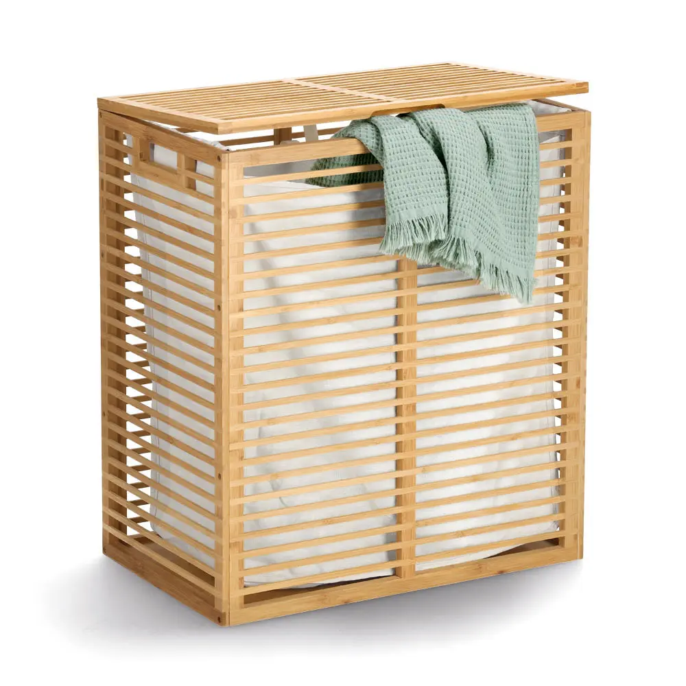 Zeller Wäschesammler Bambus/Baumwolle