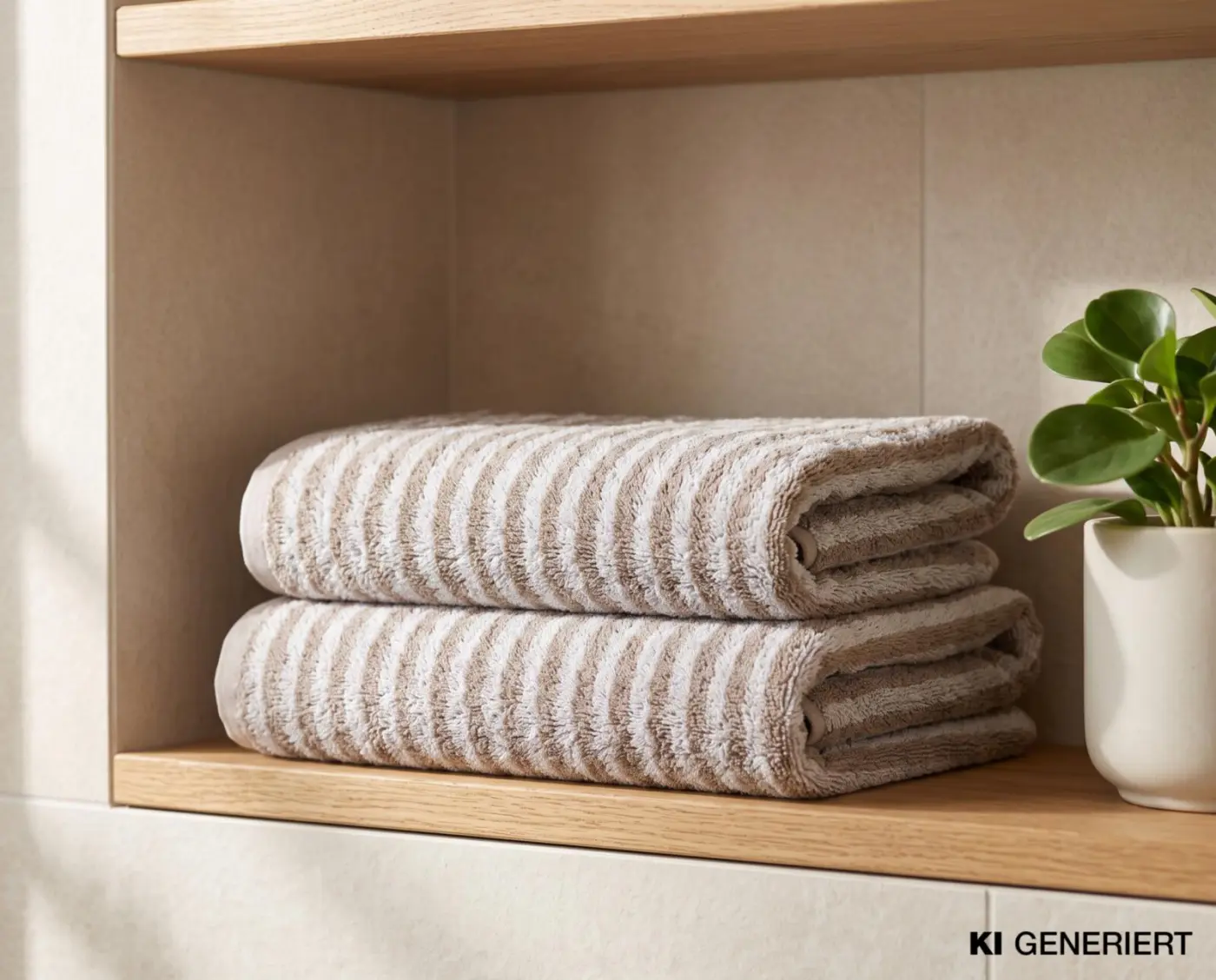 Interliving Handtuch 2er Set Serie 9142 Silver–Taupe gestreift  50 x 100 cm