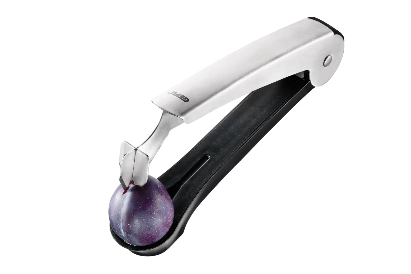 GEFU Pflaumenentkerner DROPIO schwarz/silber hochwertiger Edelstahl|Kunststoff|