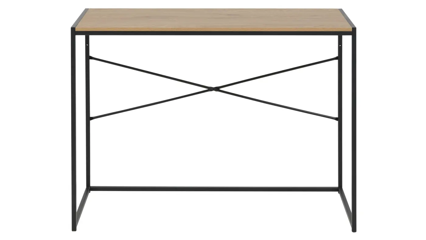 Actona Schreibtisch Seaford wildeichefarbene Kunststoffoberflächen & schwarzes Metall – ca. 100 x 45 cm Actona Schreibtisch Seaford wildeichefarbene Kunststoffoberflächen & schwarzes Metall – ca. 100 x 45 cm