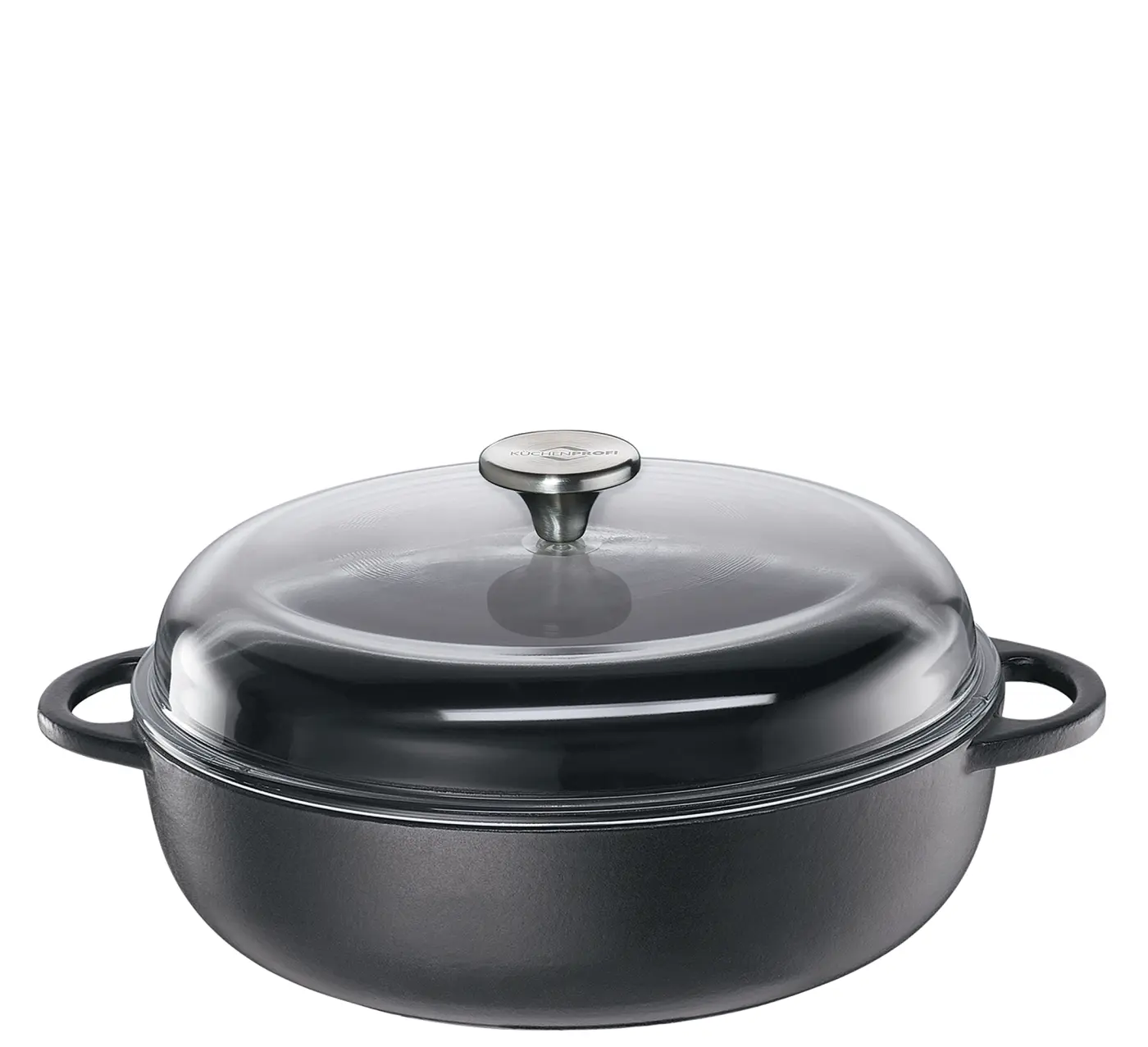 Küchenprofi Bauernpfanne mit Glasdeckel  24 cm classic black