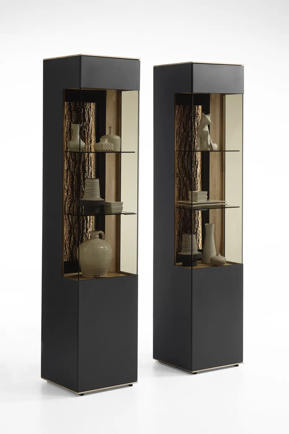 Hartmann  Standelement, 1-trg. links Runa Metall anthrazit/Kerneiche Natur H / B ca. 205 x 43 cm