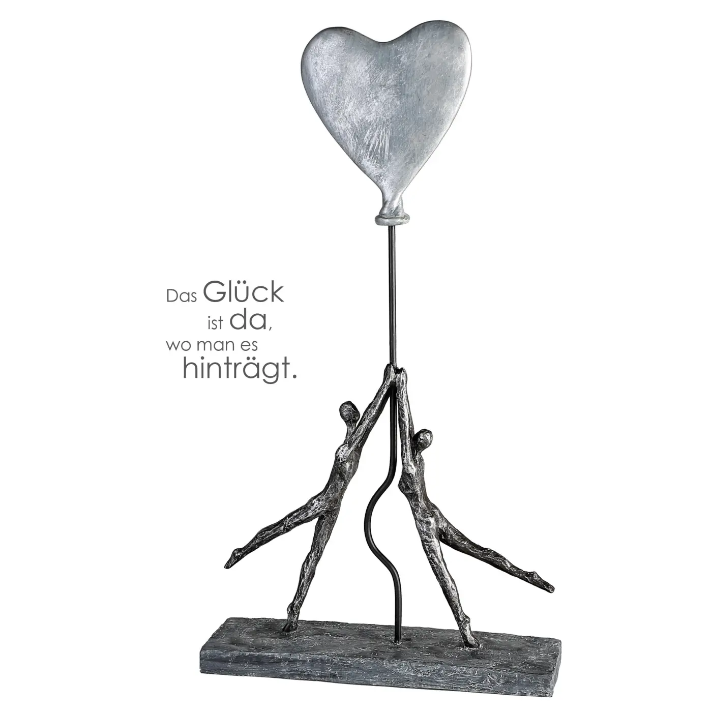 Gilde  Skulptur Herz-Ballon Holz/Metall