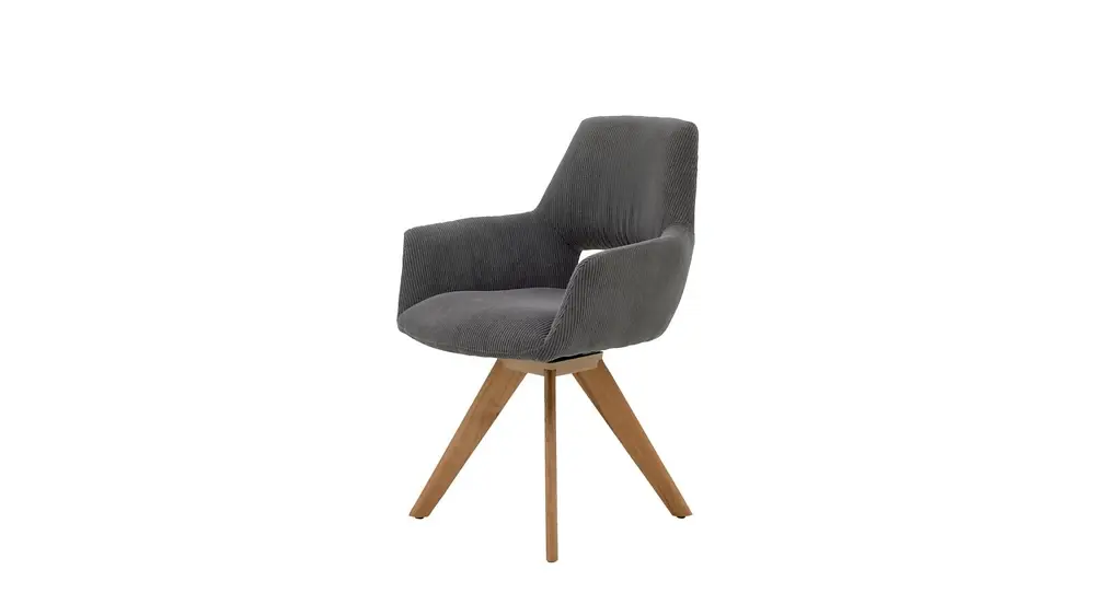 Interliving Schalensessel drehbar Serie 5605 Cord anthrazit/Eiche Interliving Schalensessel drehbar Serie 5605 Cord anthrazit/Eiche
