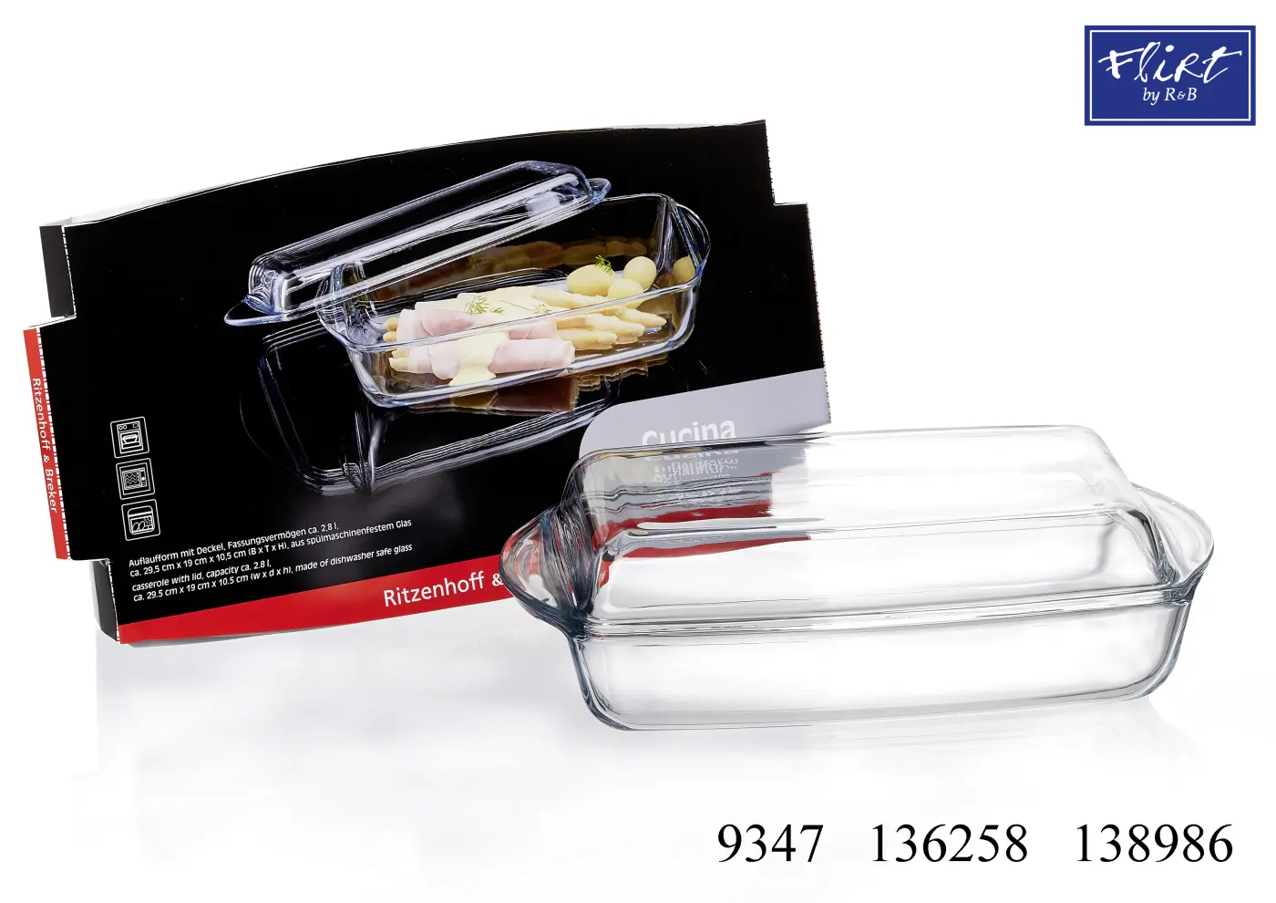 Ritzenhoff & Breker AUFLAUFFORM CUCINA Transparent H / B / T ca. 9 x 20 x 35 cm