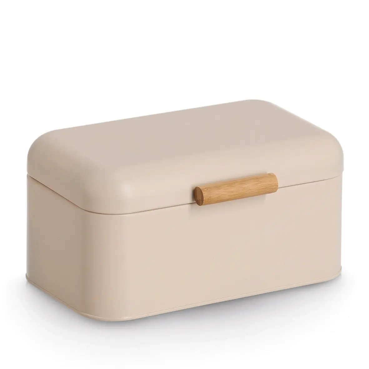 Zeller Brotkasten Metall/Bambus beige