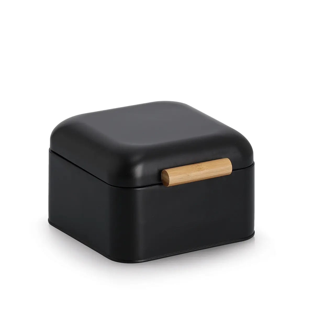 Zeller Brotkasten Metall/Bambus schwarz