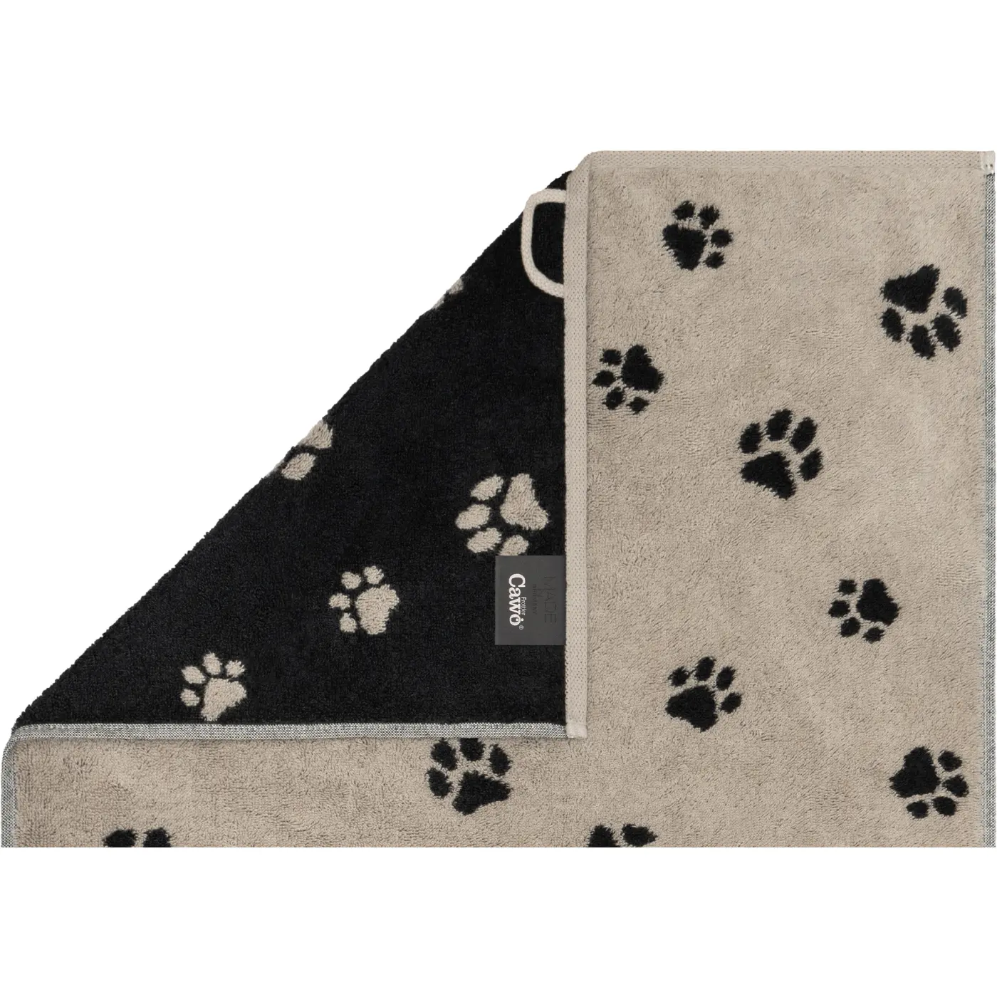 Cawoe Duschtuch We love Dog schwarz/natur 80/150 cm