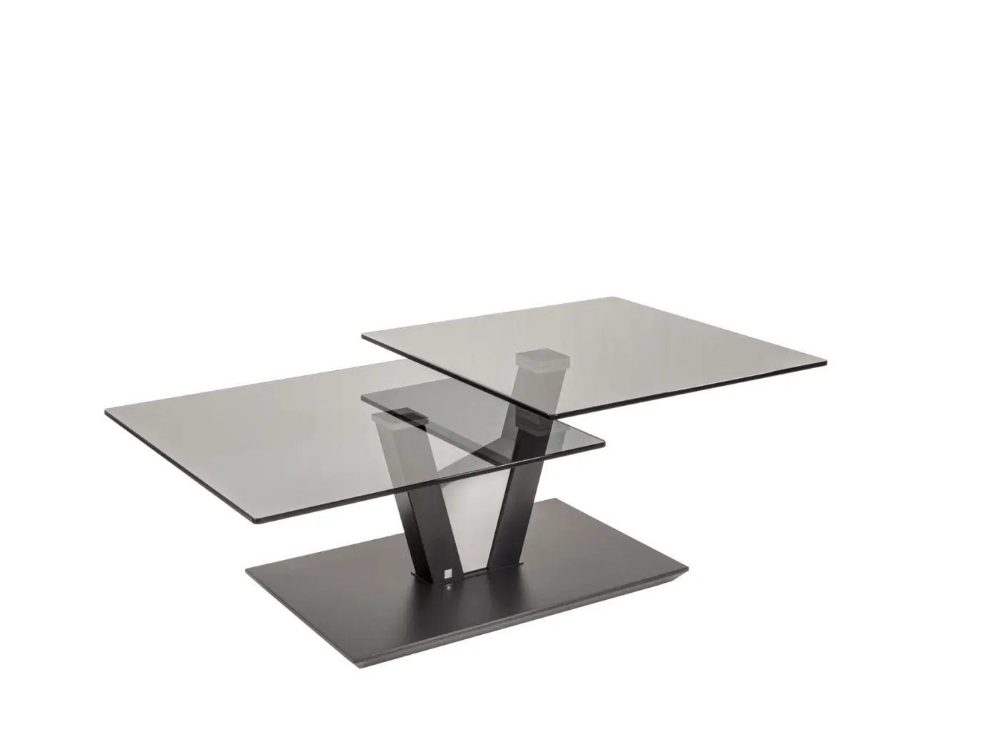 Vierhaus  Couchtisch 1019  Glas grau/anthrazit metallic ca. 110 x 60 cm