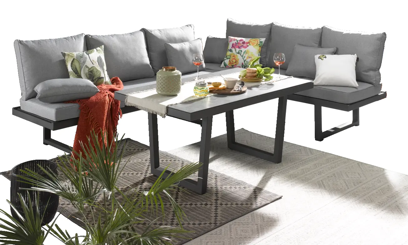 LC Garden Speiselounge-Set 4-teilig Bondino grau