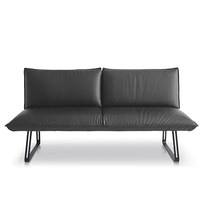 Koinor Sitzbank SOUL Leder schwarz ca. 198 cm