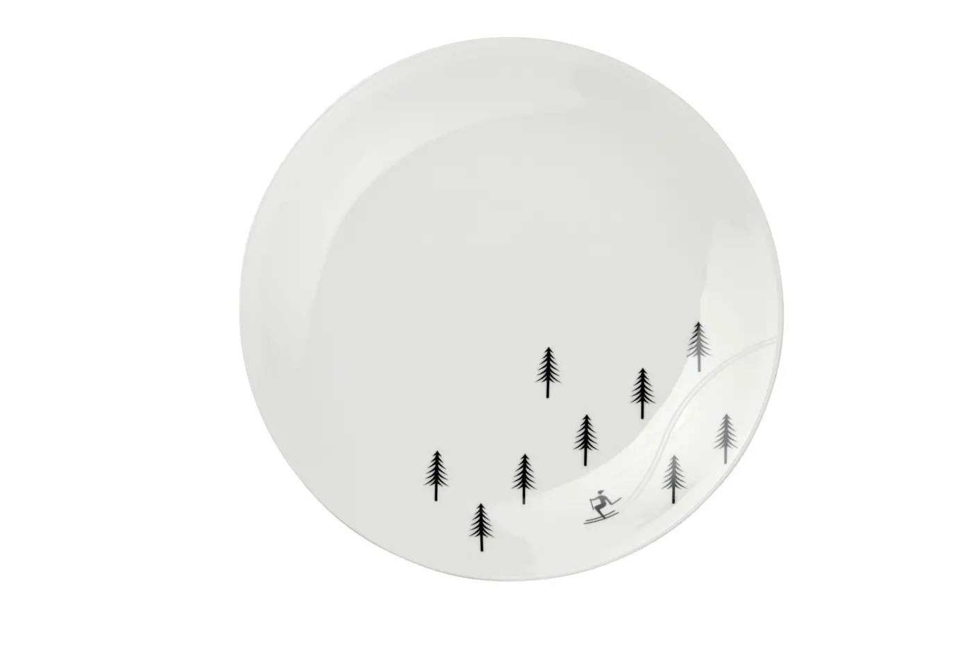 ASA Teller snow tracks skiing Motiv glänzend D. 20,5 cm, H. 2,2 cm