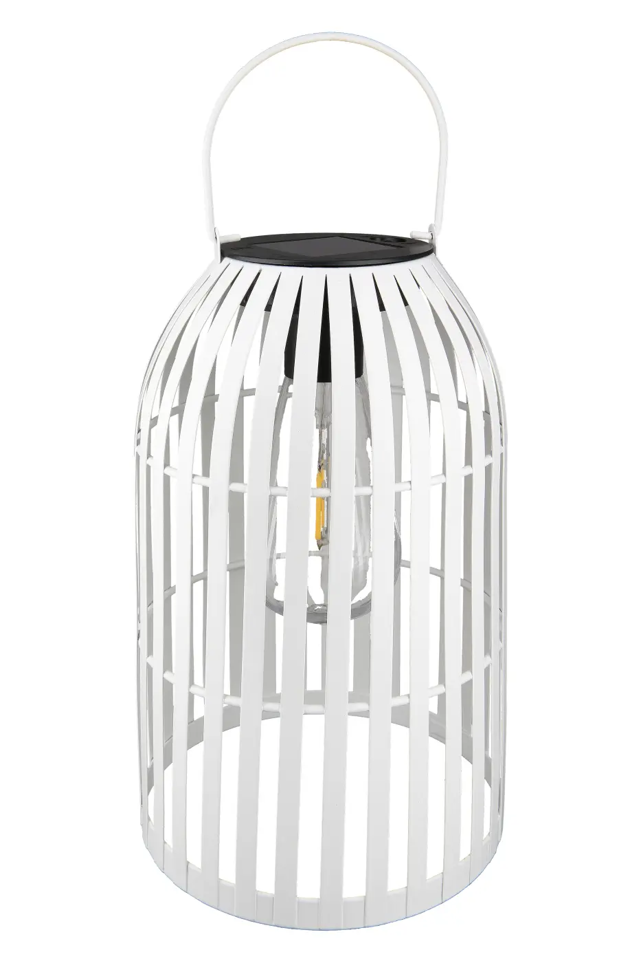 Gilde Solar Windlicht "Cappa" Metall weiß