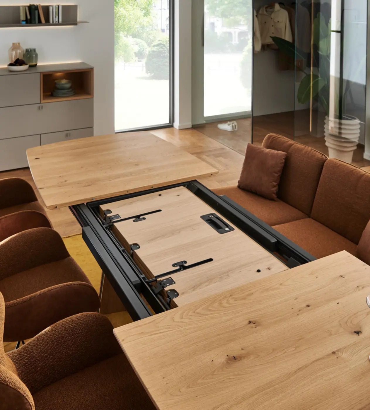 Venjakob Esstisch mit Klappeinlage ET V366 Wildeiche hell ca. 220(320) x 110 x 76 cm