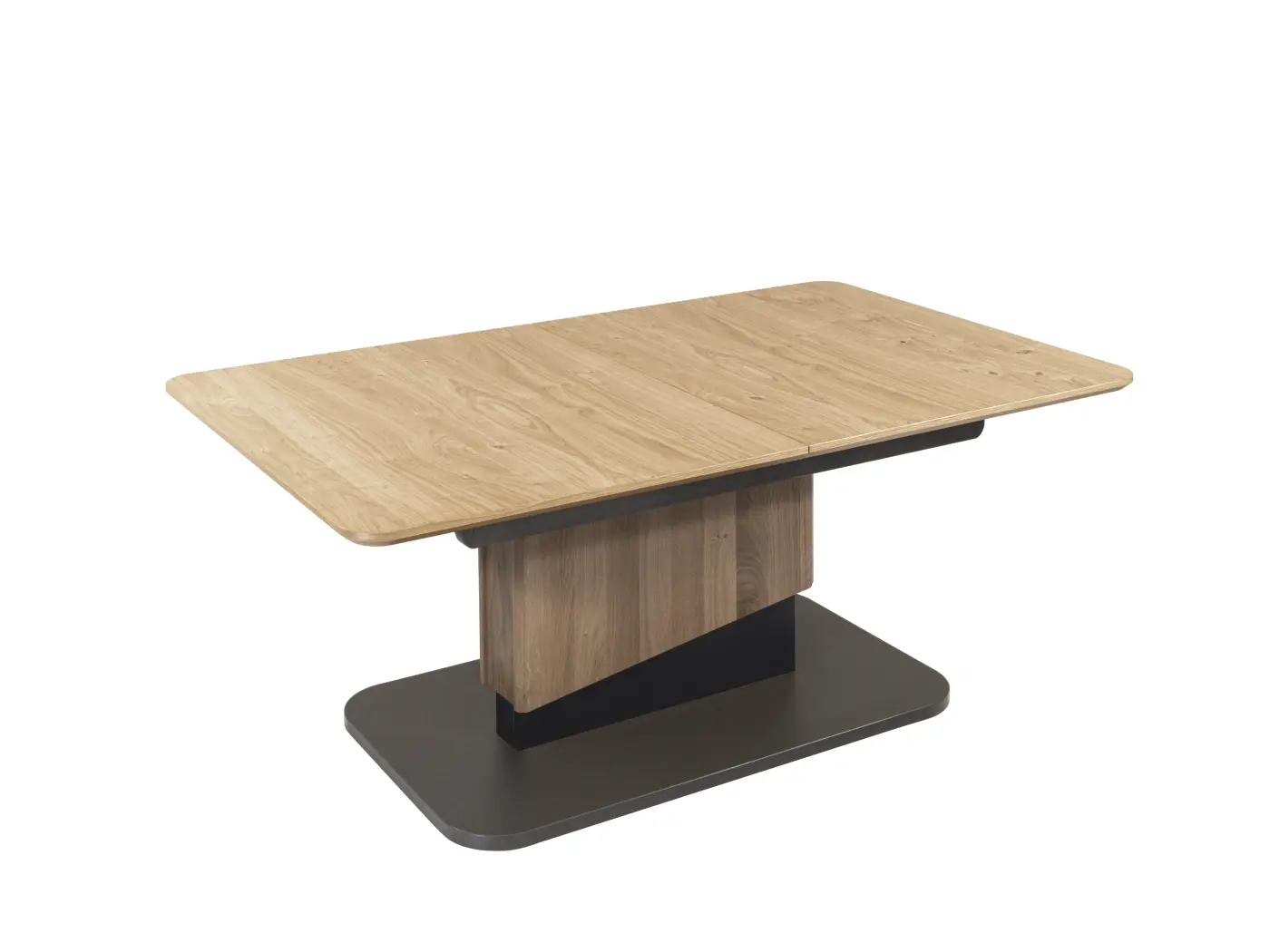 Interliving Funktionscouchtisch Serie 6223 Wildeiche/schwarz  120 (160) x 70 x 54-73cm