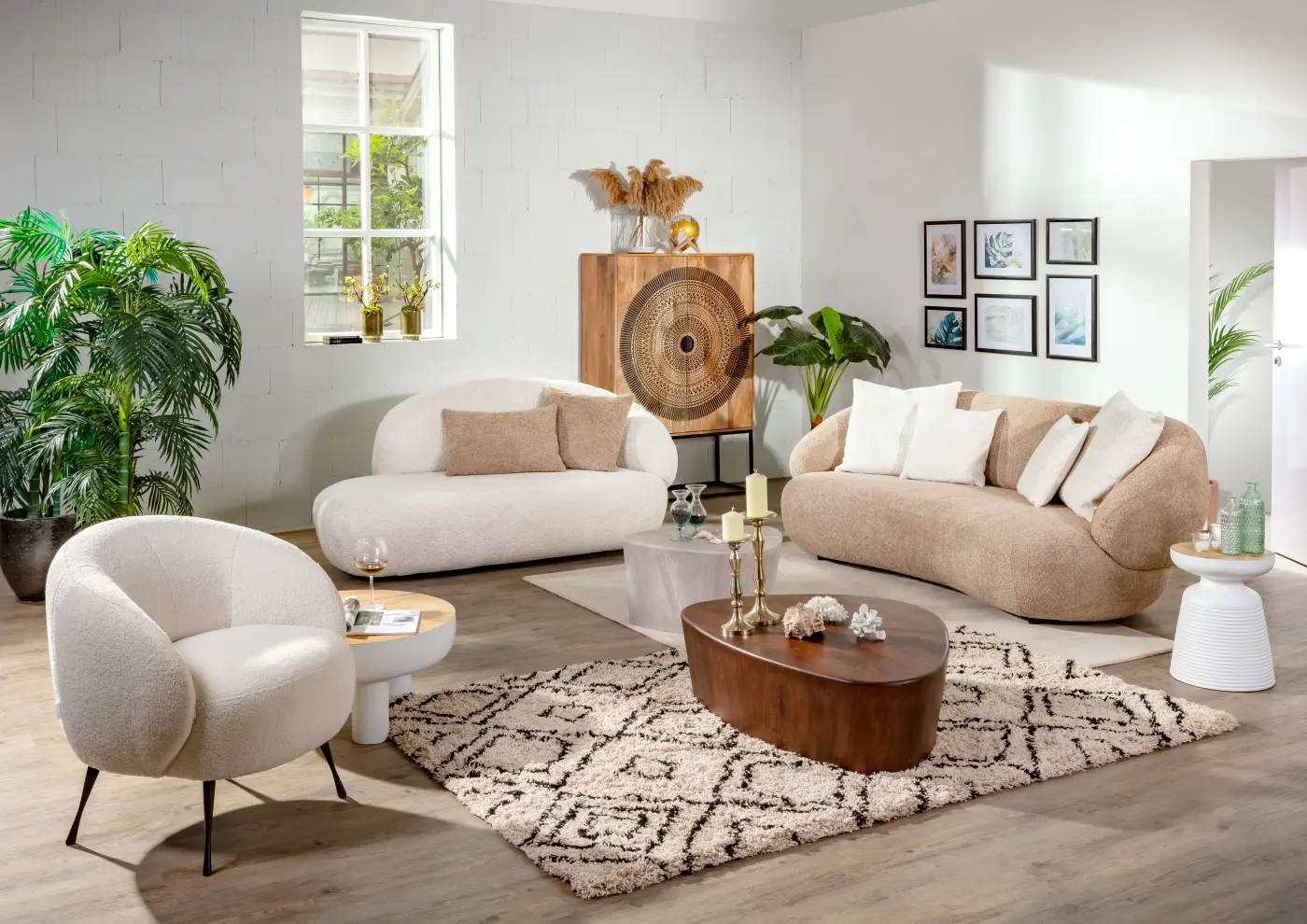 Gutmann  Sofa 3-sitzig New Spirit  mittelbraun ca.  225 x 80/42 x 110 cm