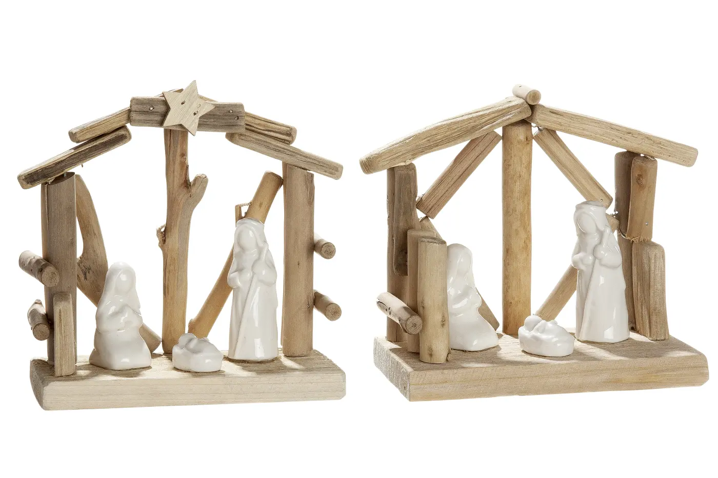Gilde Handwerk Krippe mit Maria & Joseph Treibholz