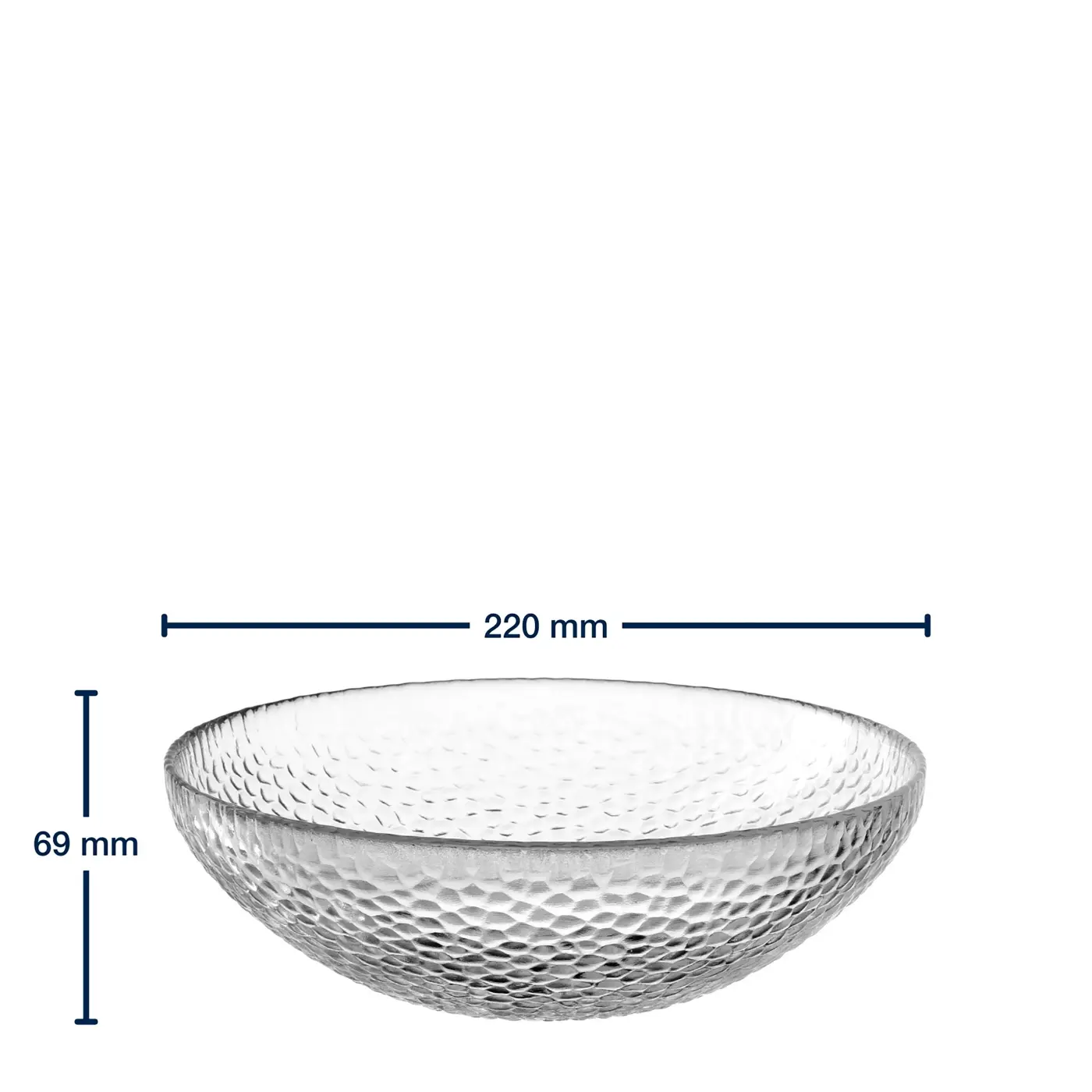 Leonardo Dekorationsschale MARTELLO Kalk-Natron Glas klar 6,9 cm