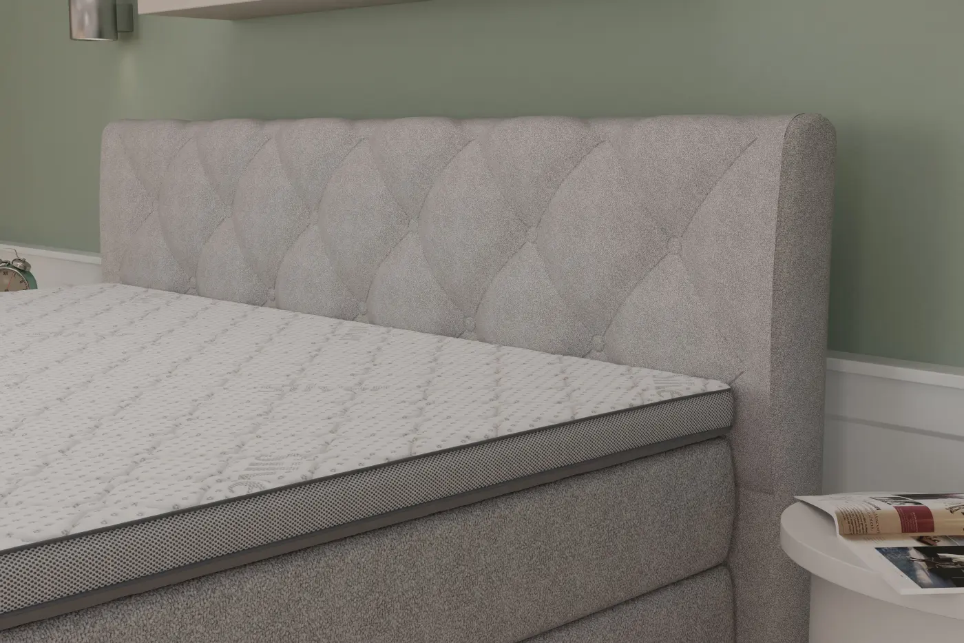 sun garden Boxspringbett BX 2460 Davie LF 180 x 200 cm silber